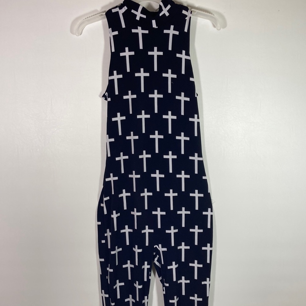 Good time USA High Neck Sleeveless Exposed Back Zipper Jumpsuit Size Large